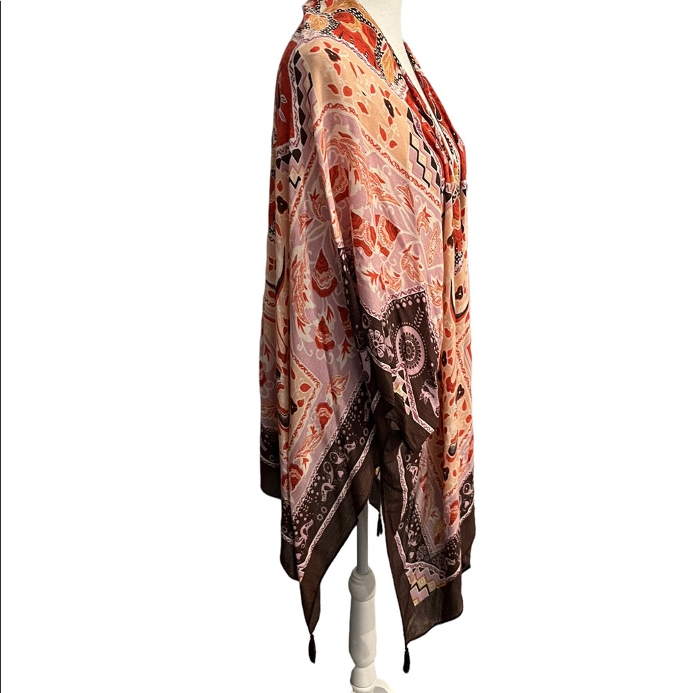 Vince Camuto Multicolored Bohemian Paisley Wrap W/Arm Holes OSFM - Picture 6 of 12